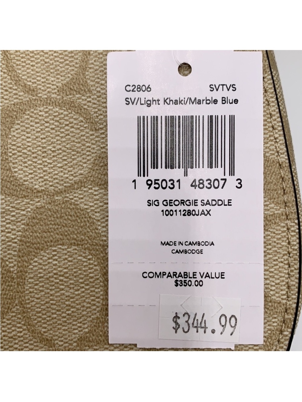 COACH Georgie Saddle Bag In Signat Canvas COLOR:
Silver/Light Khaki/Marble
Blue - Picture 16 of 16